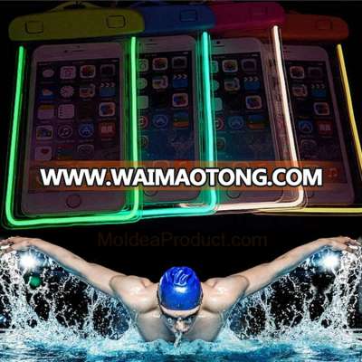 Luminous Waterproof Phone Pouch - Amazon Best Selling Underwater Dry Bag for Samsung iPhone Glow Touch Cover Swimming Phone Case