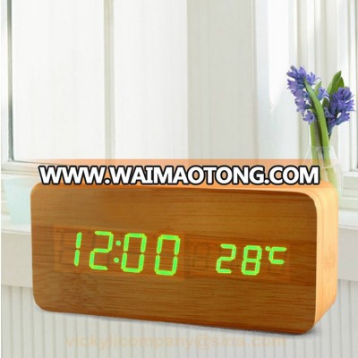 Digital Alarm Clock - Rectangle Wood Creative Table Clock DIY LOGO Shenzhen Factory